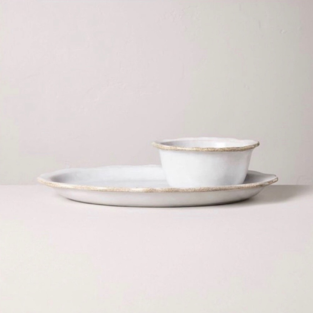 Carved Edge Soup Edge Soup and Sandwich Serving Set - Hearth & Hand Magnolia